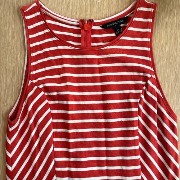 Banana Republic Orange and White Striped A-Line Dress, Size 0 - Picture 5 of 7